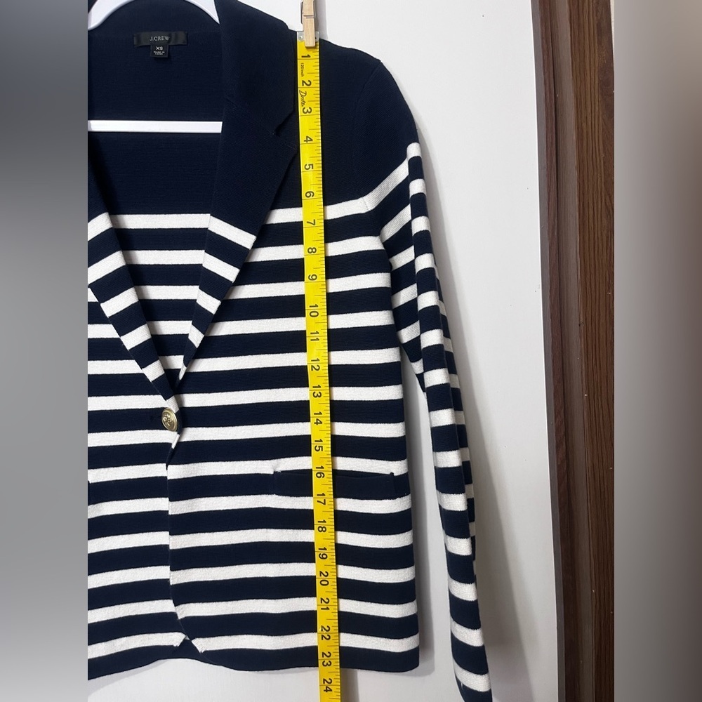 J. Crew Striped Blazer in Navy and White XS - Picture 11 of 13
